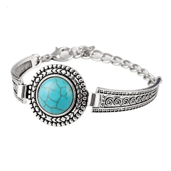

creative turquoise bracelet silver plated pendant classic, Golden;silver