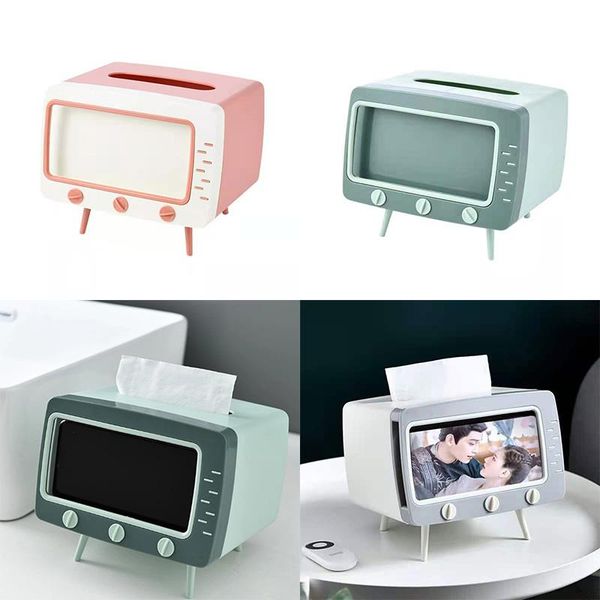 

cell phone mounts & holders cute tissue box storage multifunctional paper pumping tv shape holder