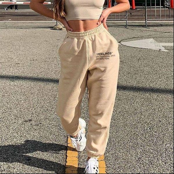 

letter women pants print casual sweatpant hip hop loose cotton high waisted autumn ladies streetwear trousers joggers sweatpants, Black;white