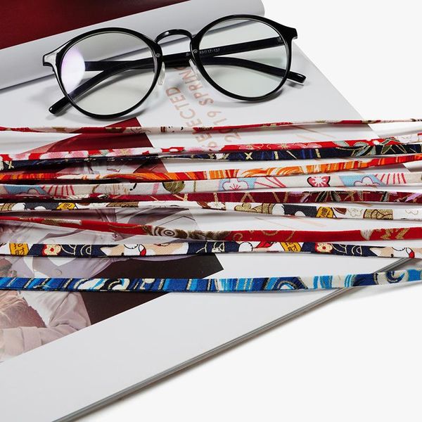 

sunglasses frames ethnic style fabric glasses chain colored lanyard women's rope cord neck strap string eyewear accessories, Silver