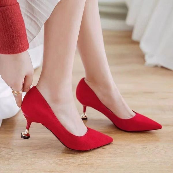 

dress shoes women heels red high women's spring autumn heel chaussure femme zapatos mujer, Black