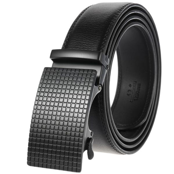 

men belt leather automatic buckle male fashion jeans chain stretch solid luxury bland black fg368-3 belts, Black;brown