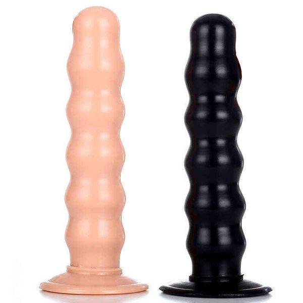 Nxy Sex Anal Toys Новые вытягивающие бусины Анальный фаллоимитатор Big Sucker Plug Bootplug Массаж может ремень на сексе для человека / женщин G Spot Dilator Toy 1203