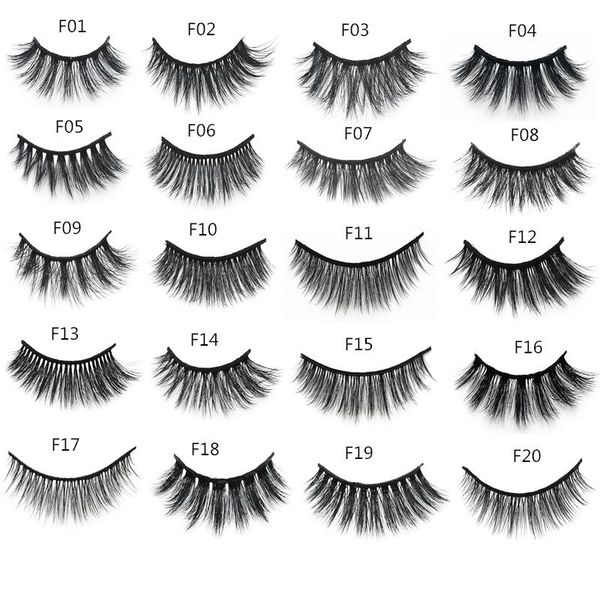 

false eyelashes flash girl f series 20 models faux mink 2 pair natural soft and