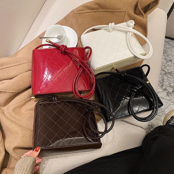 

shoulder bags fashion luxury coffee bag women lingge lady leather chains messenger handbag shopping red female bucket