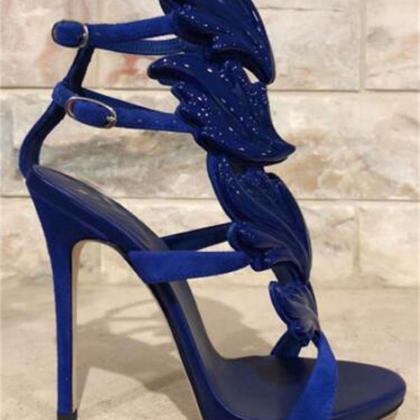 

dress shoes wing strap sandal heel pumps summer open toe ankle high women cutouts s blue yellow cekn, Black