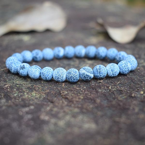 

charm bracelets classic dark blue weathered agates beaded bracelet semi-precious stones crystal strand for women weave jewelry, Golden;silver