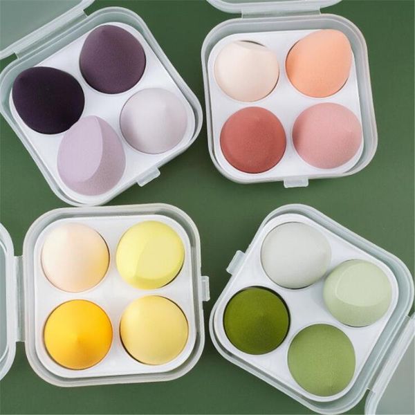 

sponges, applicators & cotton 4pcs makeup blender cosmetic puff sponge with storage box foundation powder beauty tools women make up accesso