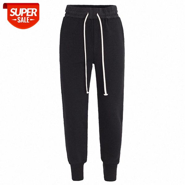 

men's casual pants ro loose ribbed feet sports men #uj6j, Black