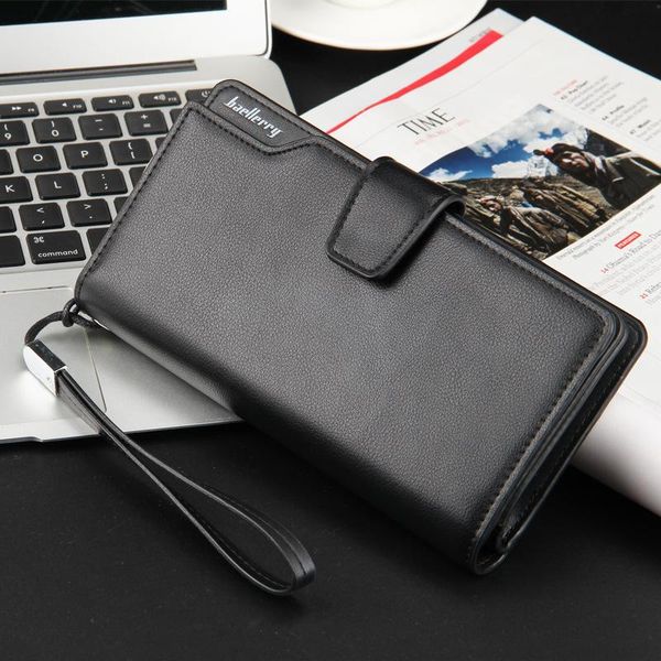 

wallets men's wallet clutch bag multifunctional coin purse retro zipper mobile phone, Red;black
