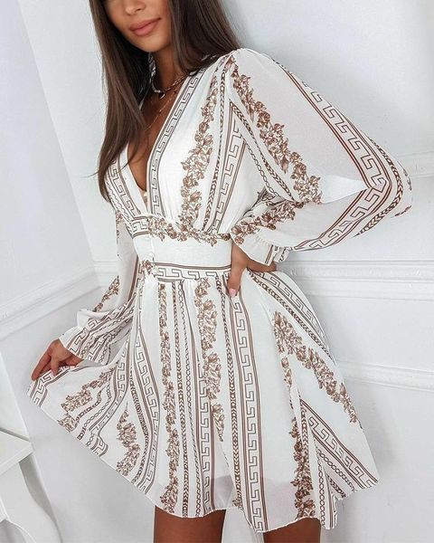 

casual dresses printed women summer autumn 2021 fashion, Black;gray