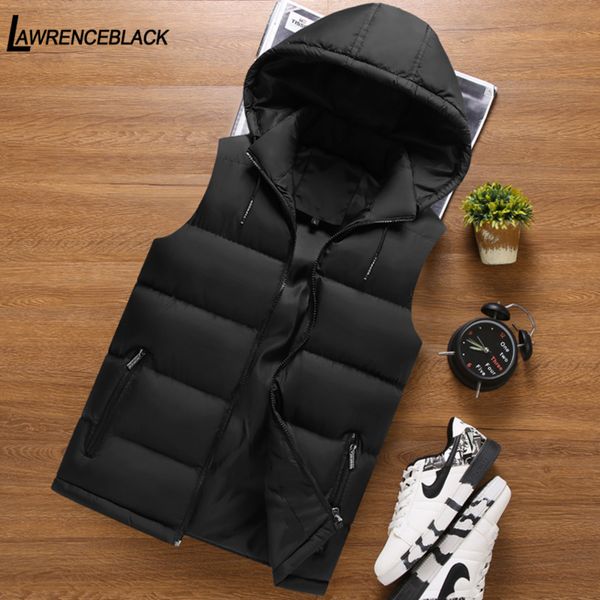 

casual men's hooded vt, svels quilted et, removable, zipper and pocket, Black;white