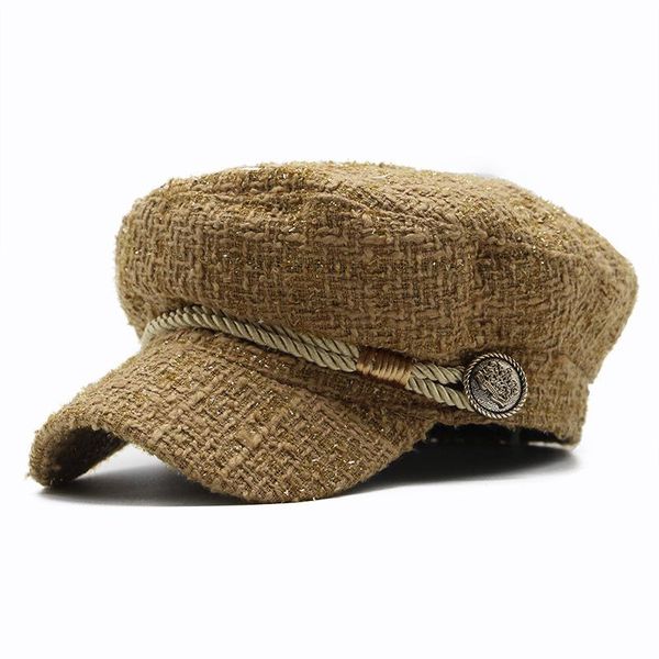 

berets hat children's korean version of trendy small fragrant wind beret versatile octagonal spring and autumn winter net red, Blue;gray