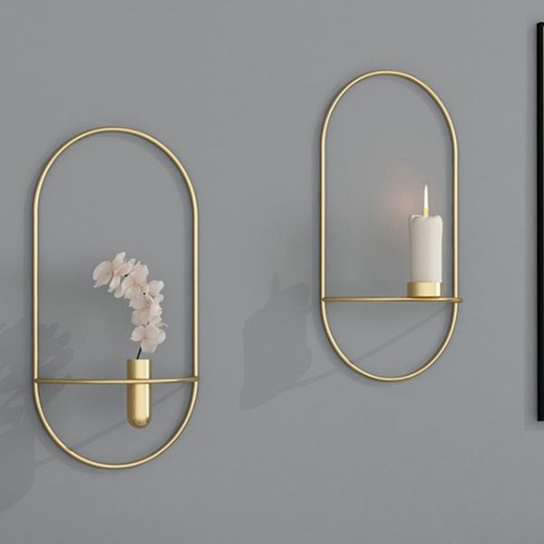 

candle holders nordic style holder wall mounted europe 3d metal candlestick geometric tea light home decor crafts wedding decoration