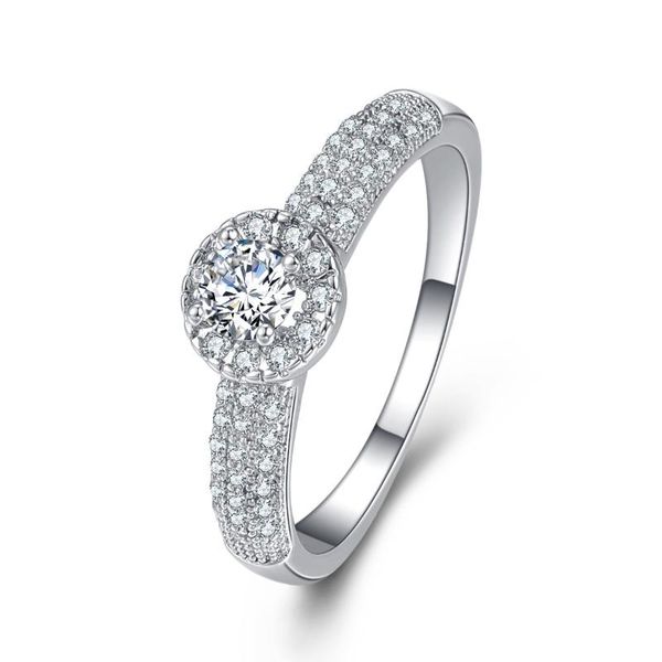 

wedding rings fashion round cz silver color ring women jewelry gift, Slivery;golden