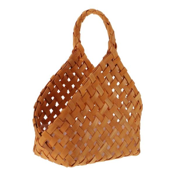 

storage baskets 1pc portable woven basket wood chip flower handheld