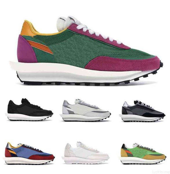 

authentic ld waffle athletic shoes summit white black nylon blue multi vaporwaffle villain red neptune green sport fuchsia game sneakers wit, White;red