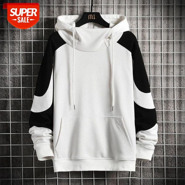 

sweater men's hooded loose collar all-match jacket male d #by1i, Black