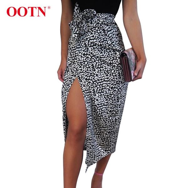 

skirts lace-up split women wrap midi shirt winter leopard print high waist shirts female streetwear autumn long 2022, Black