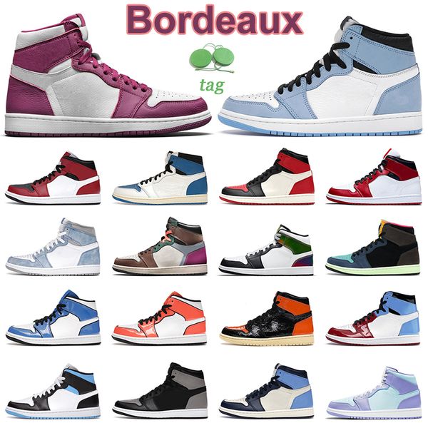 

1s bordeaux jumpman men basketball shoes high og university blue hyper royal toe purple pulse bred shadow hand crafted mens women trainers s