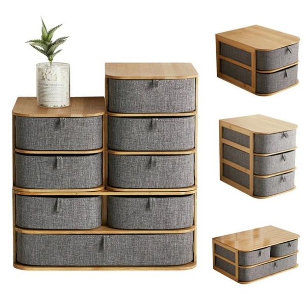 

storage drawers multi layer drawer bamboo box deskcosmetic organizer home office organiser sundry holder