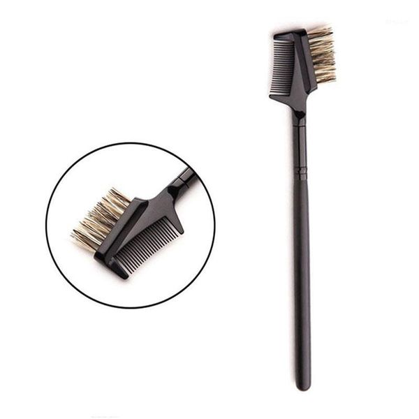 

professional 2 in 1 beauty double head fashion black eyebrow eyelashes eye brow extension brush makeup tools comb1