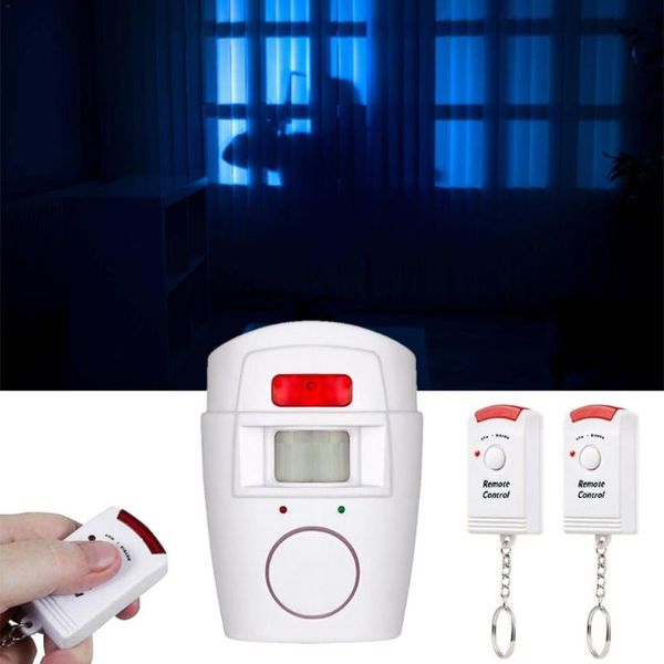 

remote control infrared wireless door window home alarm pir / motion sensor + 2 120db systems