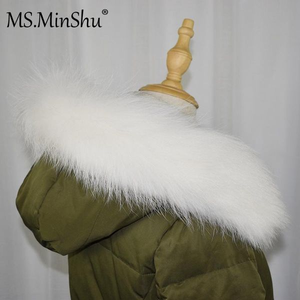 

scarves ms.minshu raccoon fur collar natural trimming for outwear hood trim custom made down coat, Blue;gray