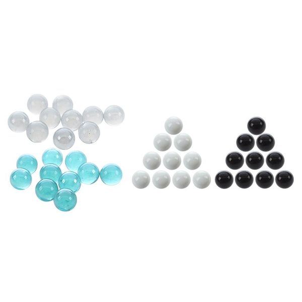 

40pcs marbles 16mm glass knicker balls decoration color nuggets toy blue and transparent & black white novelty items