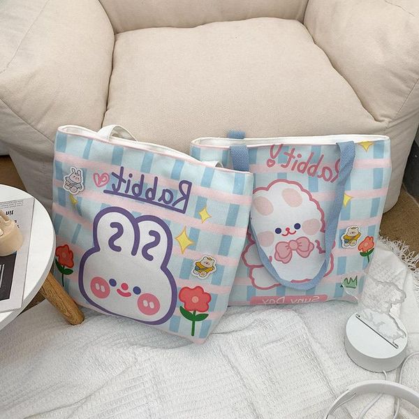 

shopping version campus student cute cartoon bag bear shoulder ins of soft girl korean fresh make-up graffiti canvas jpnrj