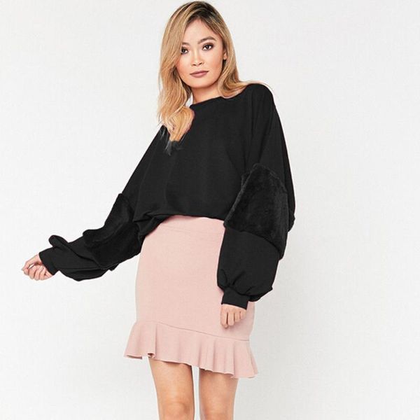 

women's hoodies & sweatshirts hoodie sweatshirt long sleeve jumper pullover outwear autumn fashion women, Black