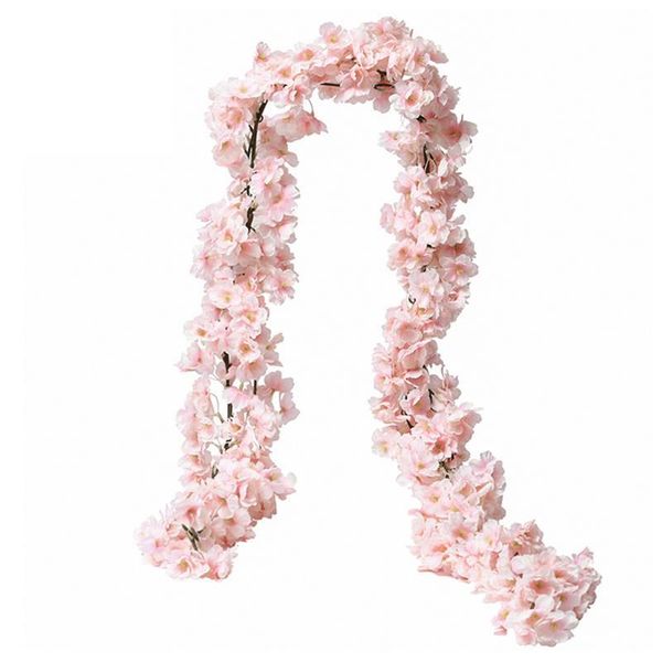 

decorative flowers & wreaths 1.8m artificial cherry blossom hanging decor garland fake silk sakura flower wall decoration ornament for party