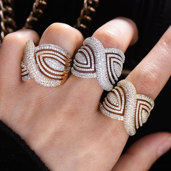 

wedding rings godki big fashion luxury leaf bold statement for women bridal engagement jewelry baguette zircon cz, Slivery;golden