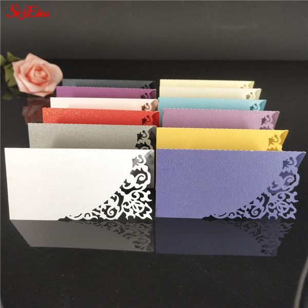

greeting cards 10/50/100pcs hollow out luxury table name place wedding christmas birthday party invite decoration 5z