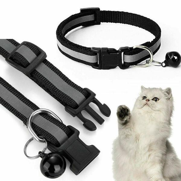 

cat collars & leads reflective charm and bell collar safety elastic dog adjustable material soft product with small pet velvet c v4n2
