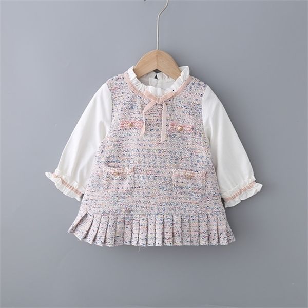 

girl's dresses spring autumn new children bow girls princess cute lace long sleeves dress baby girl cloths kids 1027, Red;yellow