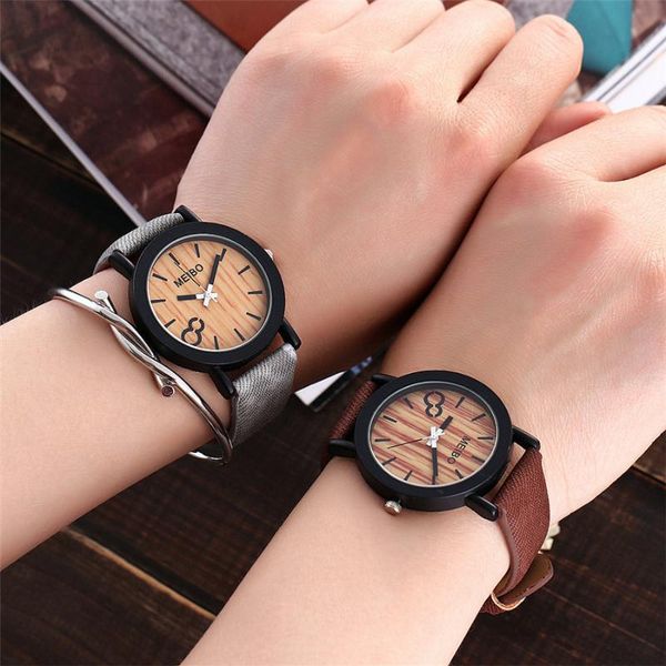 

wristwatches 2021 women watches modeling wooden quartz mens watch casual clock color leather relogio feminino sellin, Slivery;brown
