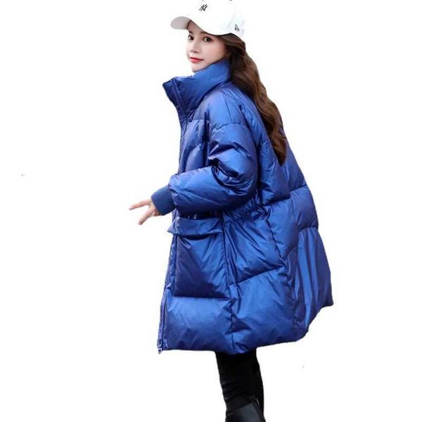 

bright face down et women's white duck 2021 mid length winter fashion loose waist bread, Black