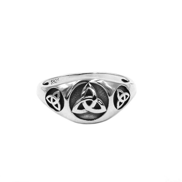 

wedding rings fashion s925 sterling silver celtic knot ring claddagh irish style norse viking for women girls swr0944a, Slivery;golden