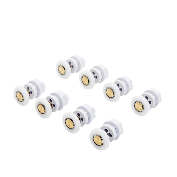 

set 4pcs/8pcs 19mm/23mm/25mm/27mm abs&brass door rollers single wheel for sliding glass shower cabin room runner pulley other hardware