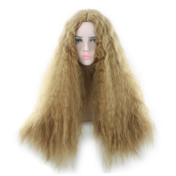 26 Zoll verworrene lockige synthetische Perücke blonde Perücken Simulation menschliches Haar Perücken perruques de cheveux humains JF3328