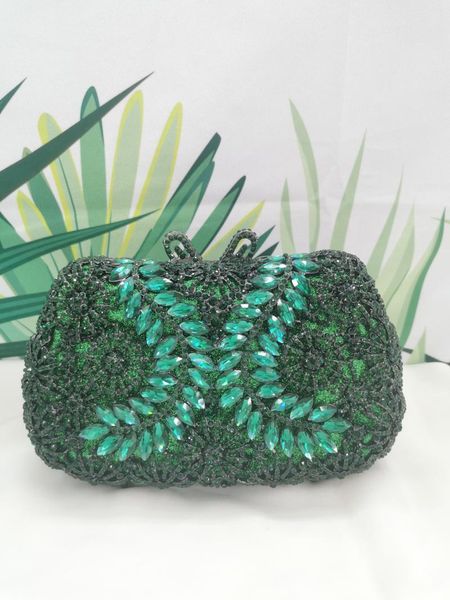 Bolsas noturnas xiyuan mulheres elegantes shinestone verde/vermelho/rosa dourada embreagem de casamento festas de cachorro Bolsas de bolsas de cristal