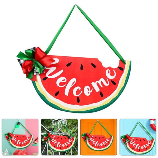

novelty items 1pc watermelon design welcome board summer door sign pendant for home red