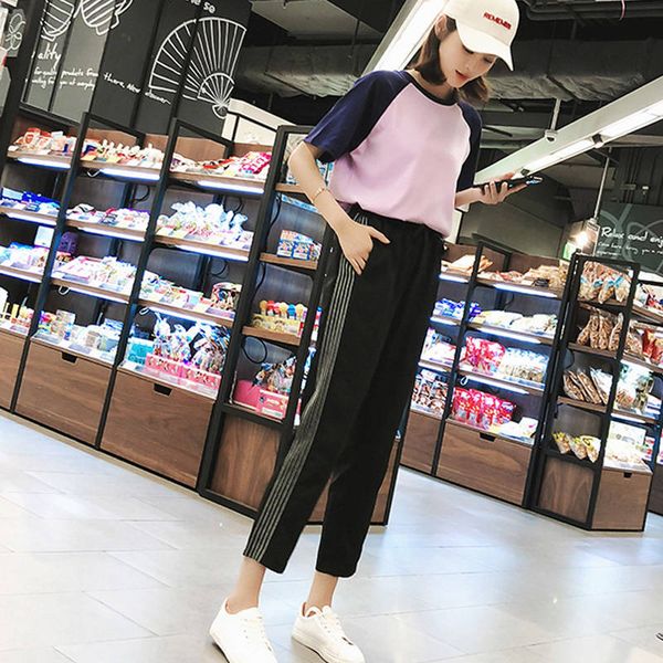 

women's jeans female cargo pants, street fashion casual jogging with elastic, high waist, hip hop, big, 4ajf, Blue
