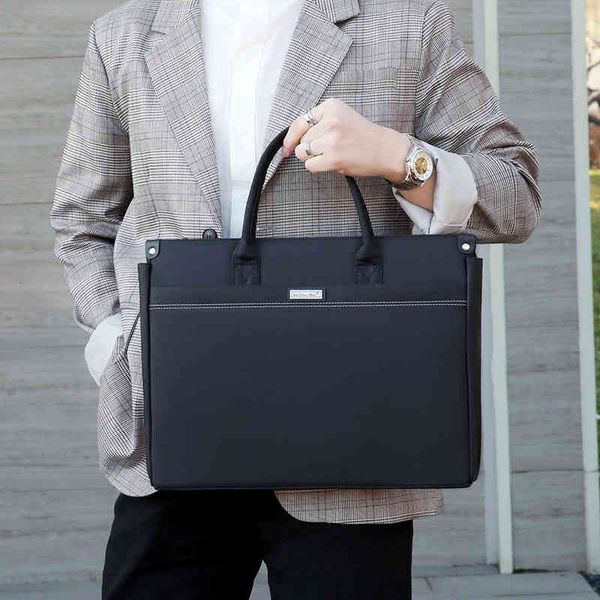

bedomey briefcase canvas file bag men's a4 hand conference 14 inch computer