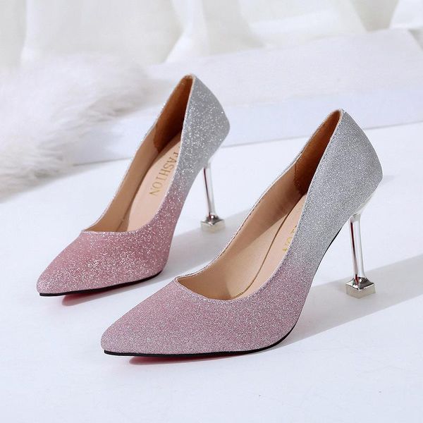

dress shoes high heels gradual flicker pointed toe fashion women pumps womens party casual summer pink talons, Black