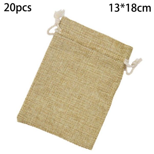 

party decoration 20pcs small burlap jute hessian bag wedding favour jewellery drawstring pouch 7*9 9*12 10*14 13*18 15*20 17*23