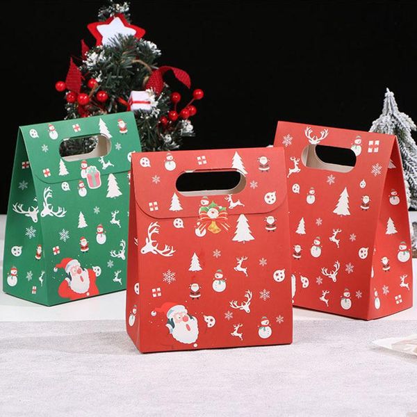 

gift wrap 5pcs christmas packaging candy bag kraft paper santa claus bags biscuit cookie bread seen baking takeaway party