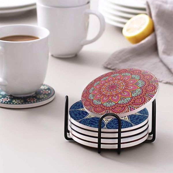

mats & pads absorbent sets natural heat resistant cup mug mat heat-resistant tea coffee drink pad for kitchen decoratio