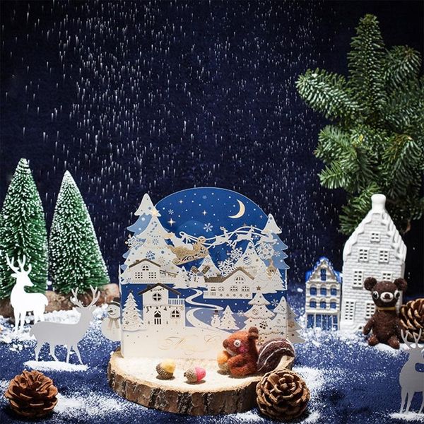 

greeting cards merry christmas with envelopes and snow